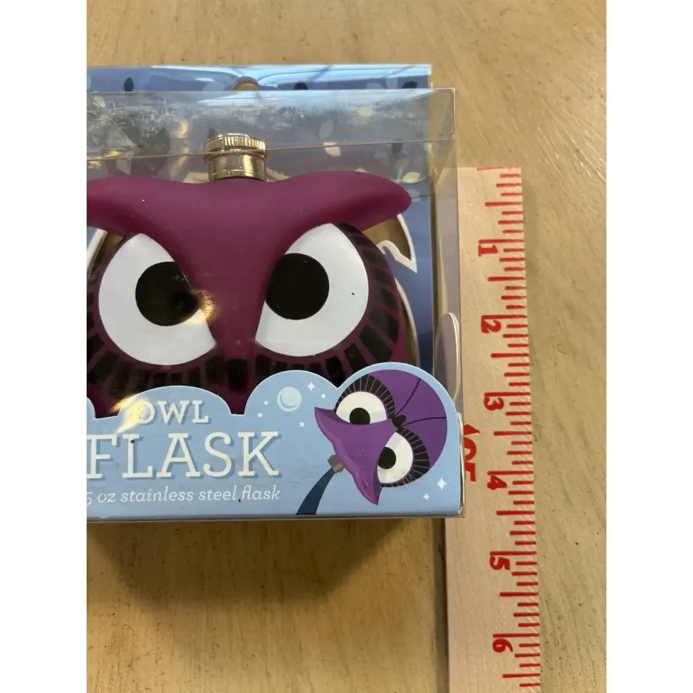 NEW Owl Flask Quirky Animal Drinkware Festival Accessory 5oz Bird Owls Purple